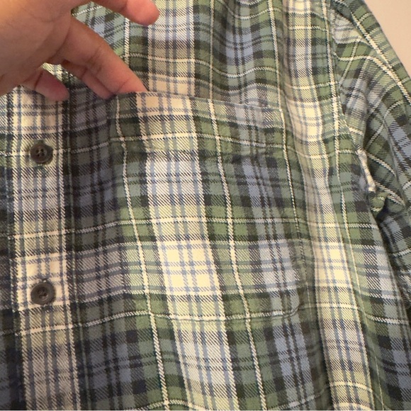 L.L Bean Plaid Buttondown Green Men Size L - Picture 5 of 9